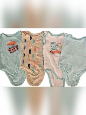 Koala Baby Surf-Themed Tank Shirt Bodysuit Set Of 4. Size 12-18 Months